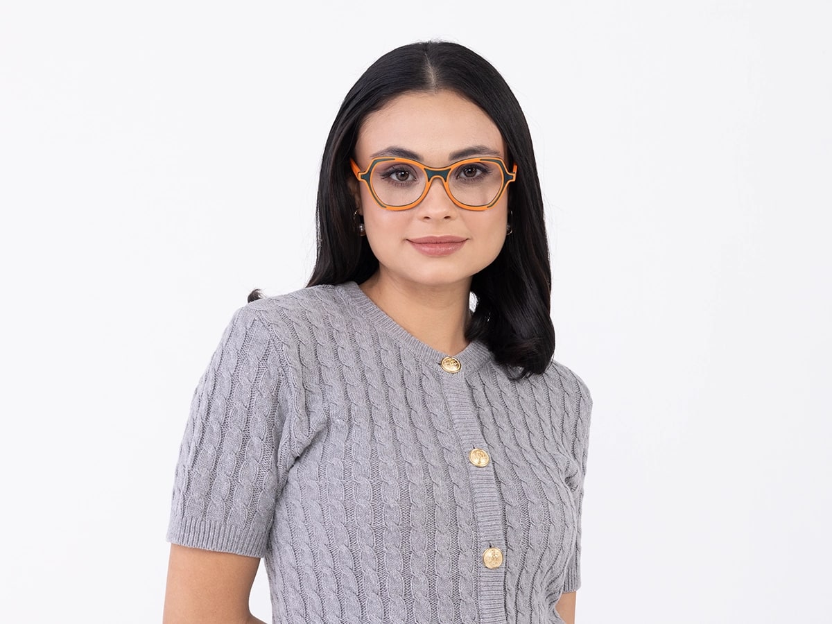 Orange & Matte Crystal Blue Butterfly Glasses-51