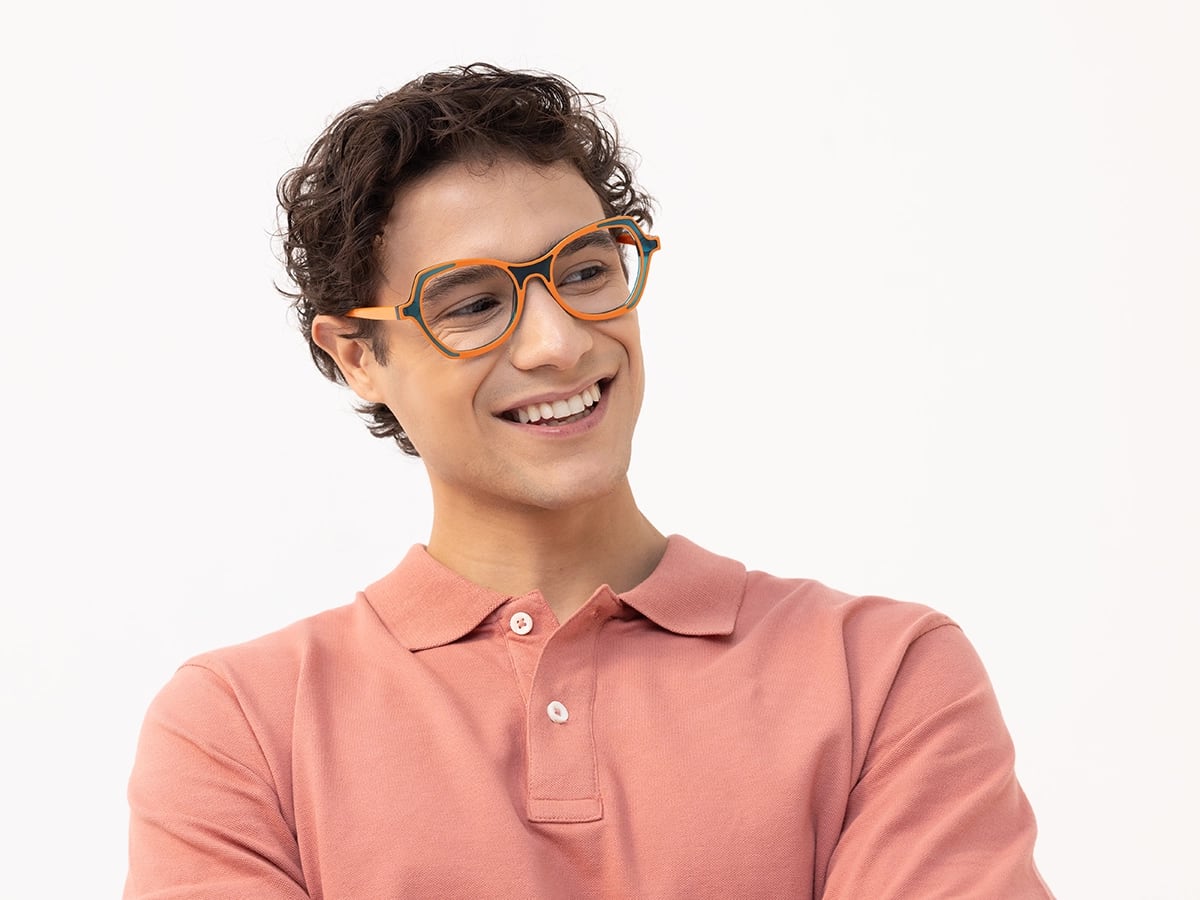 Orange & Matte Crystal Blue Butterfly Glasses-42