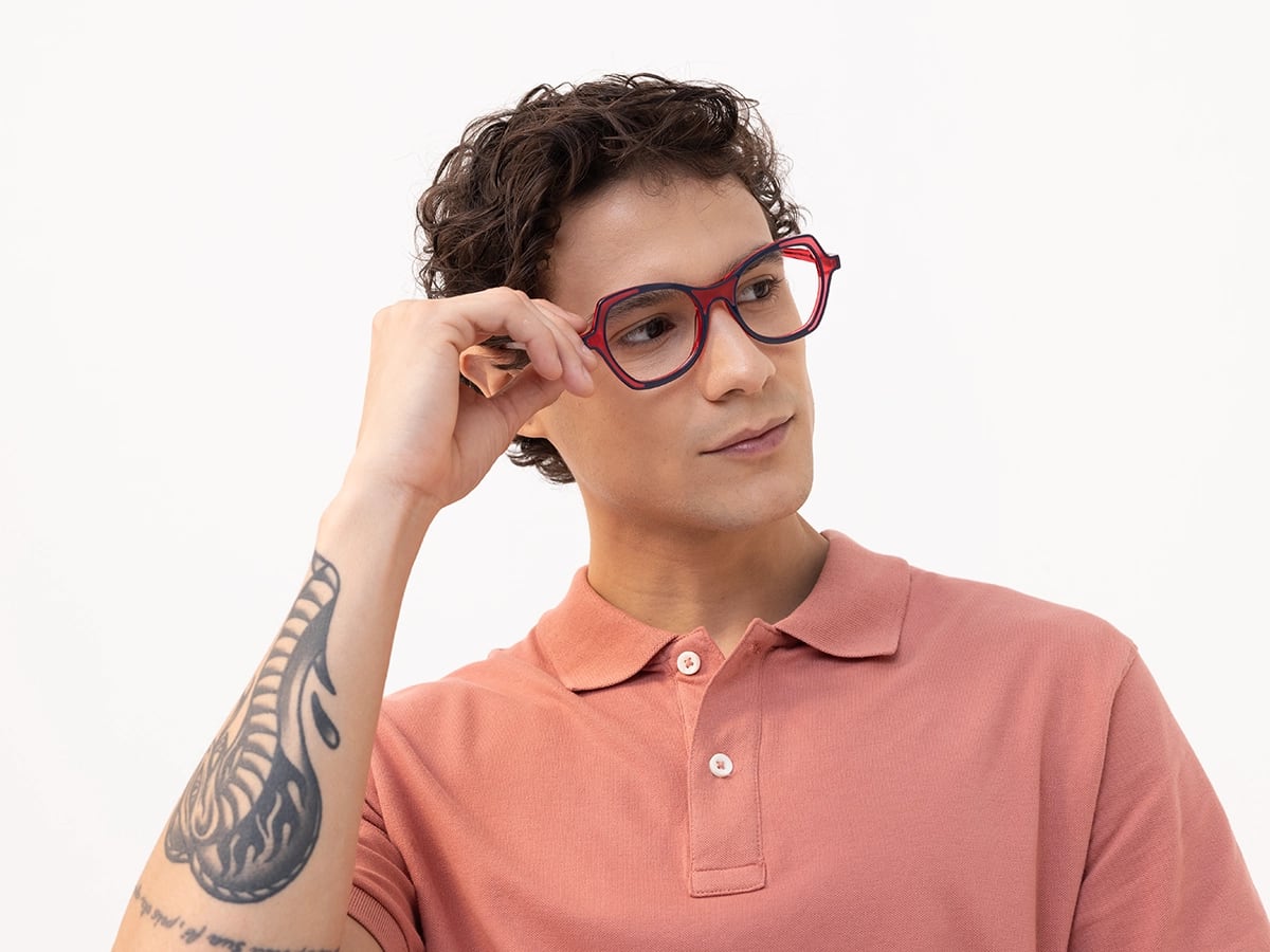 Denim Blue & Matte Rose Pink Butterfly Glasses-43