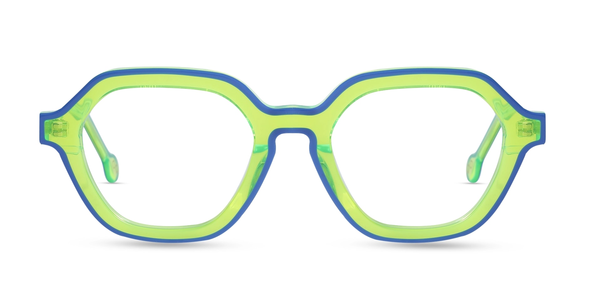 Green Hexagonal Unisex Glasses-1