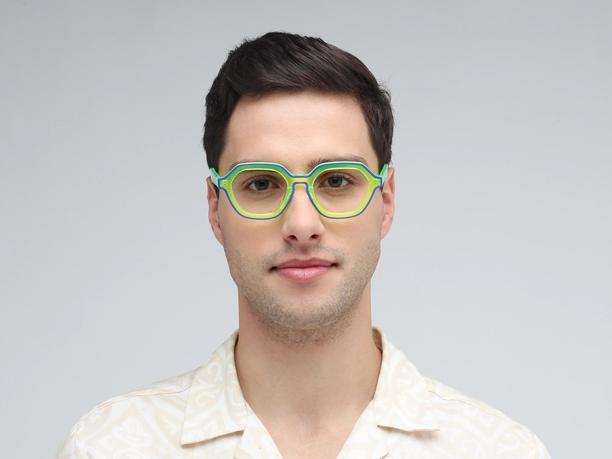 Green Hexagonal Unisex Glasses-41