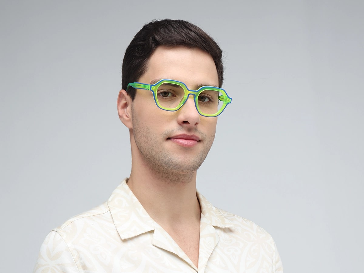 Green Hexagonal Unisex Glasses-43