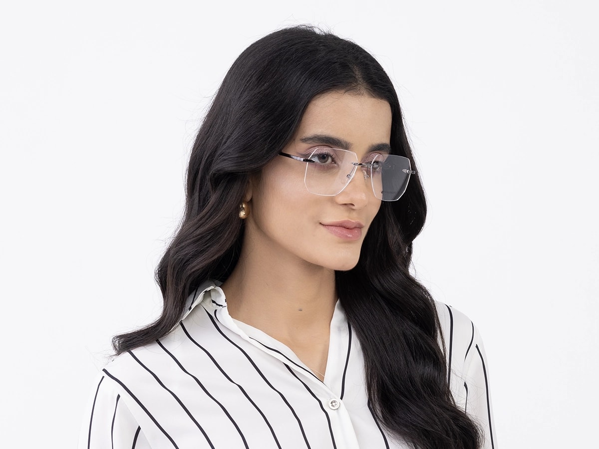 Metal & Wood Frame Gunmetal Glasses 53