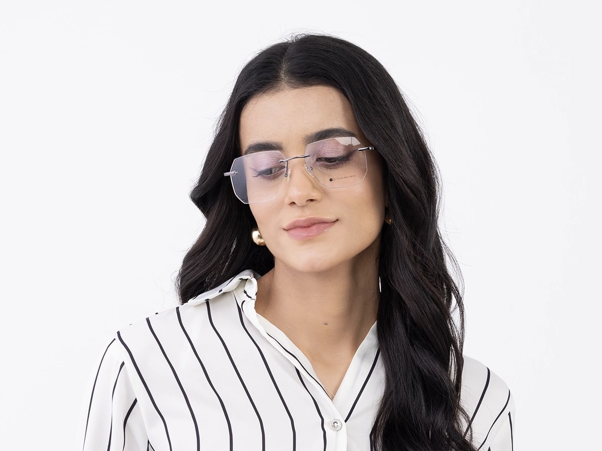 Metal & Wood Frame Gunmetal Glasses 52