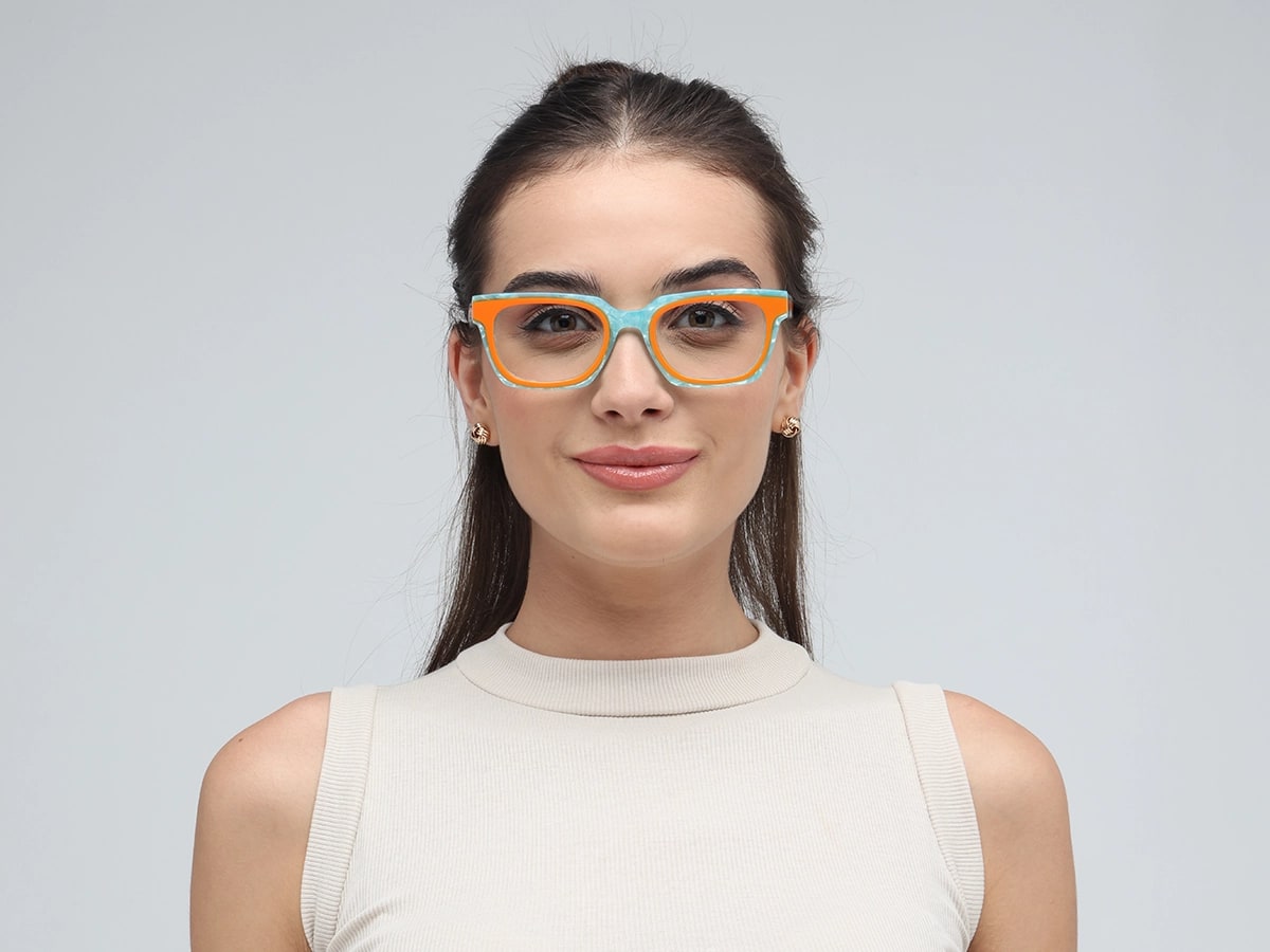 Marble Rectangle Glasses-51