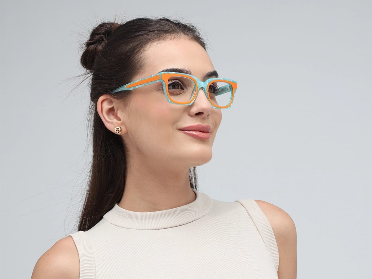 Marble Rectangle Glasses-53
