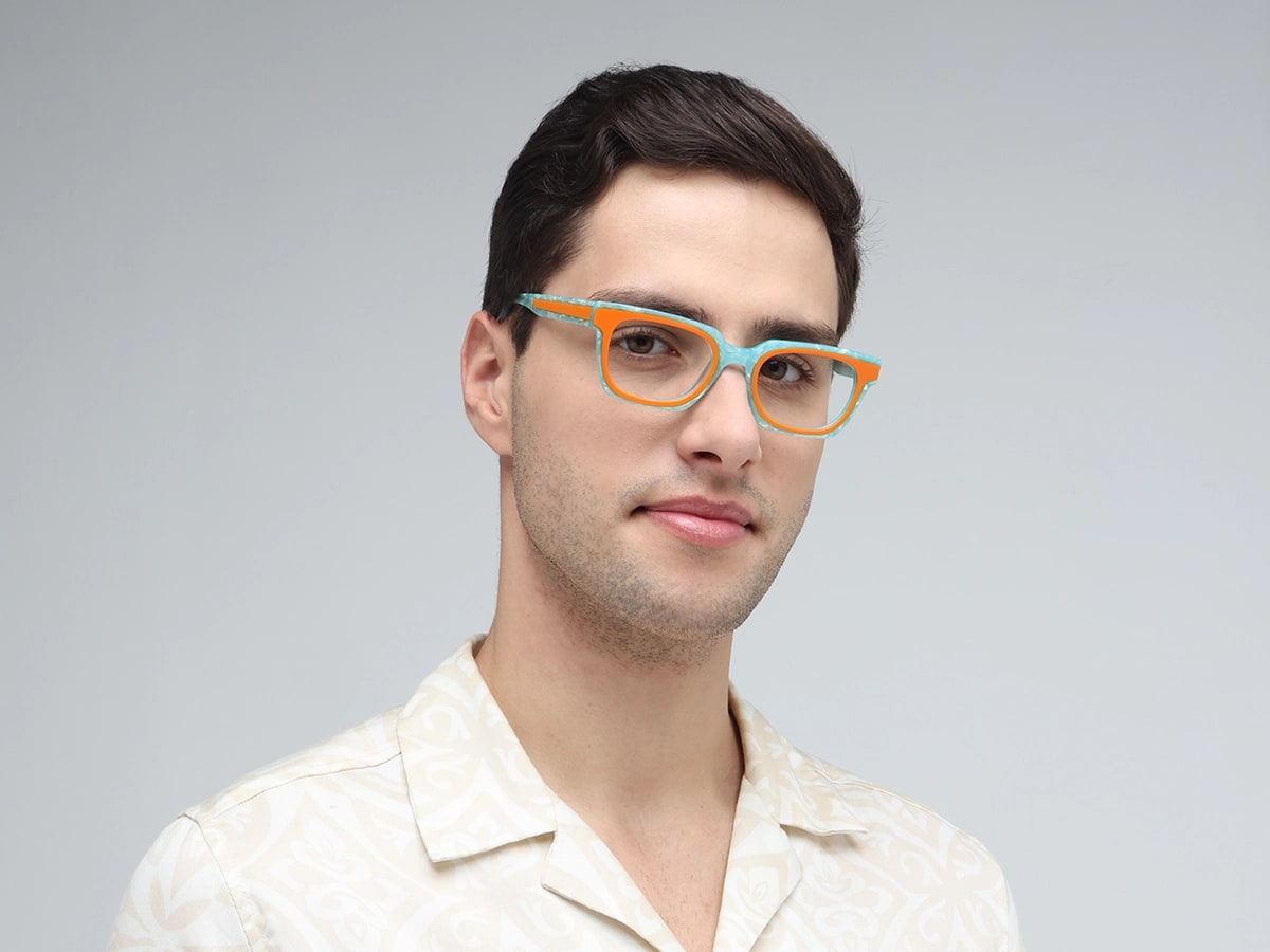 Marble Rectangle Glasses-42