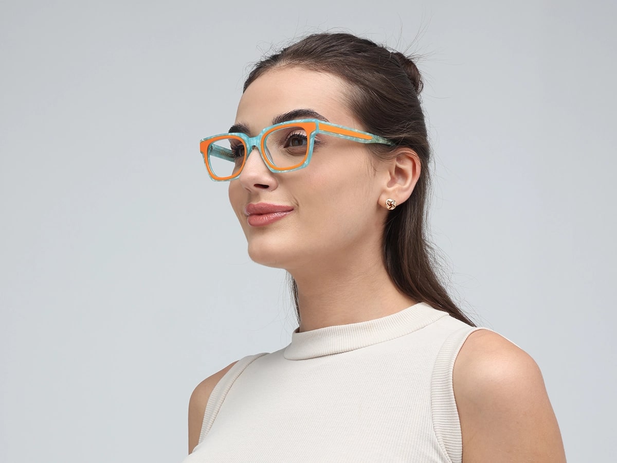 Marble Rectangle Glasses-52