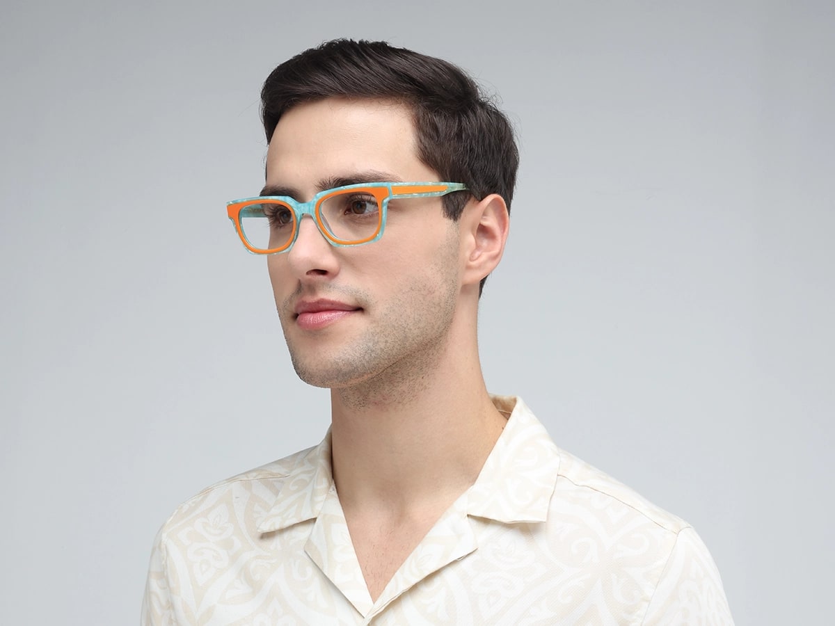 Marble Rectangle Glasses-43