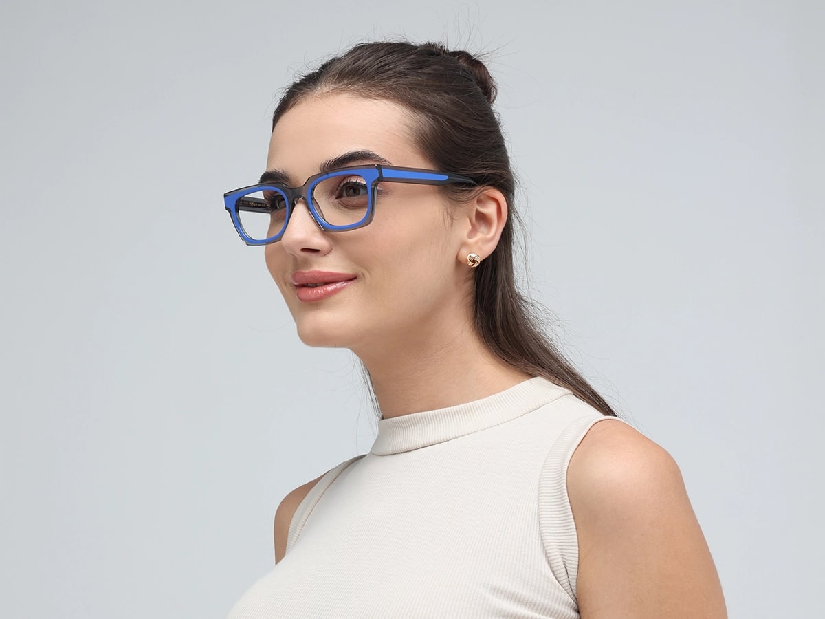 Grey Rectangle Glasses-52