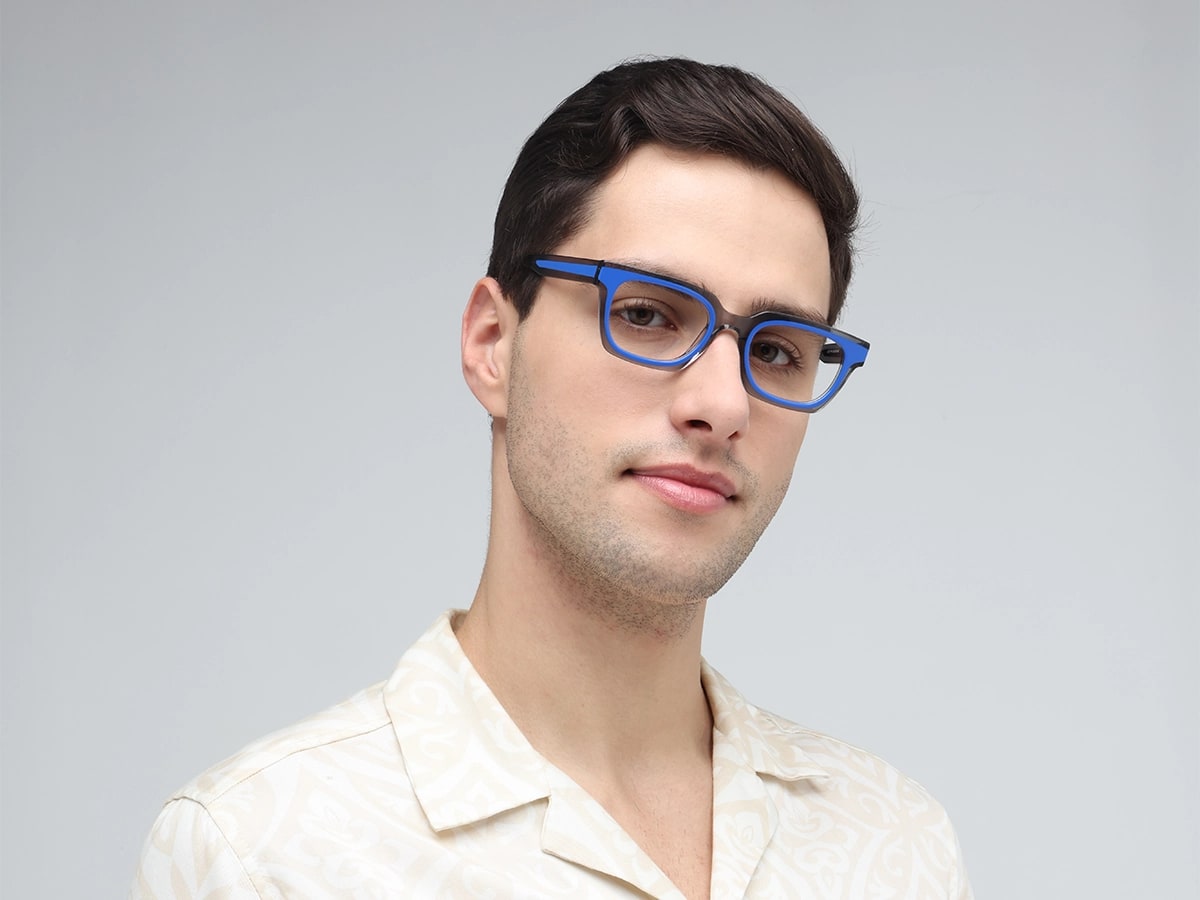 Grey Rectangle Glasses-43