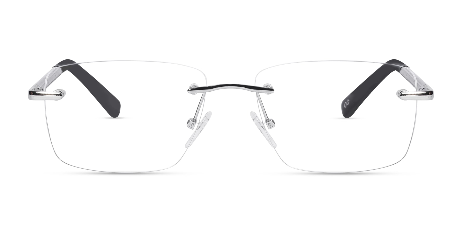 Silver Rimless Rectangle Eyeglasses-1