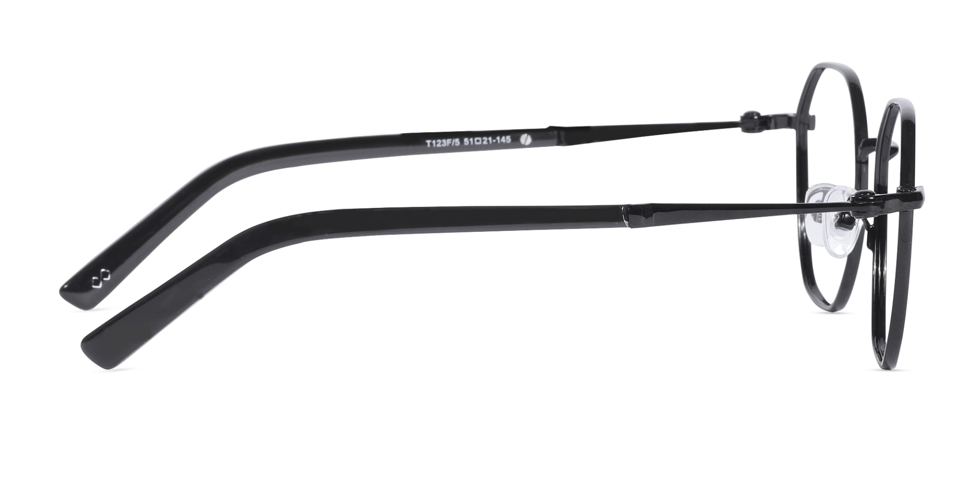 Stylish Black Geometric Titanium Eyeglasses-4