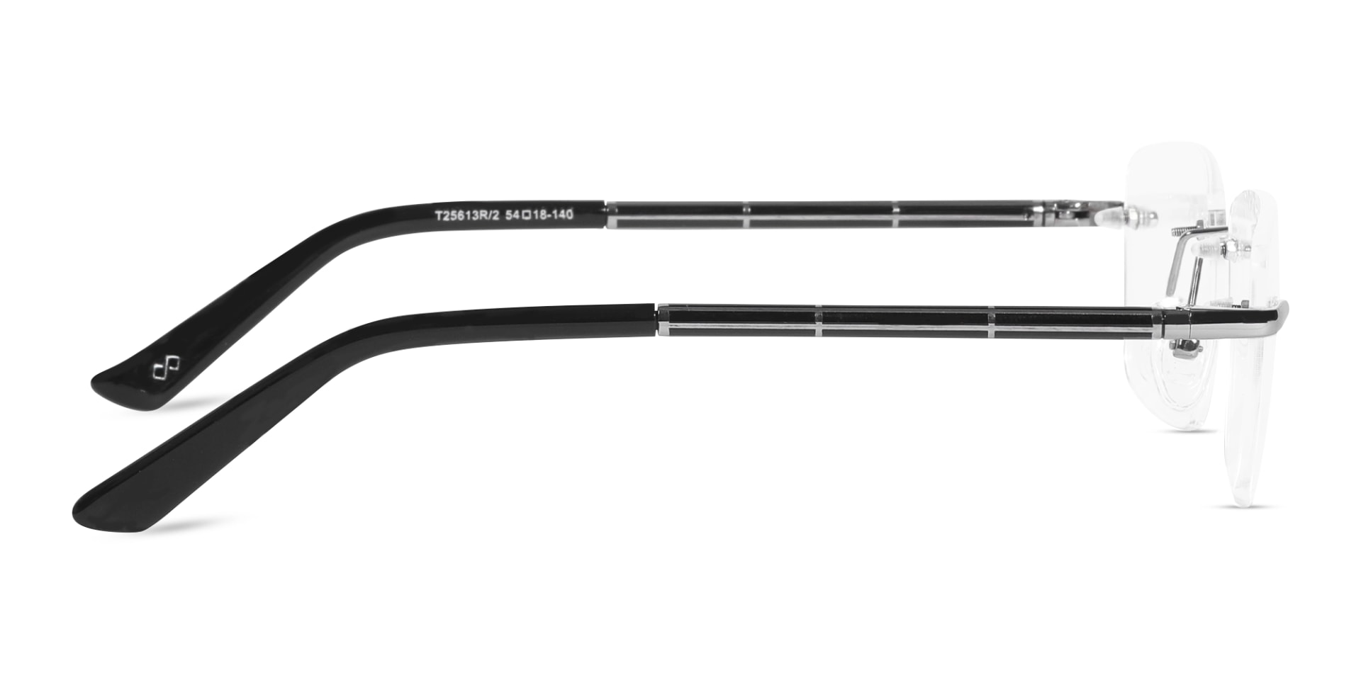 Silver Rimless Rectangle Eyeglasses-4