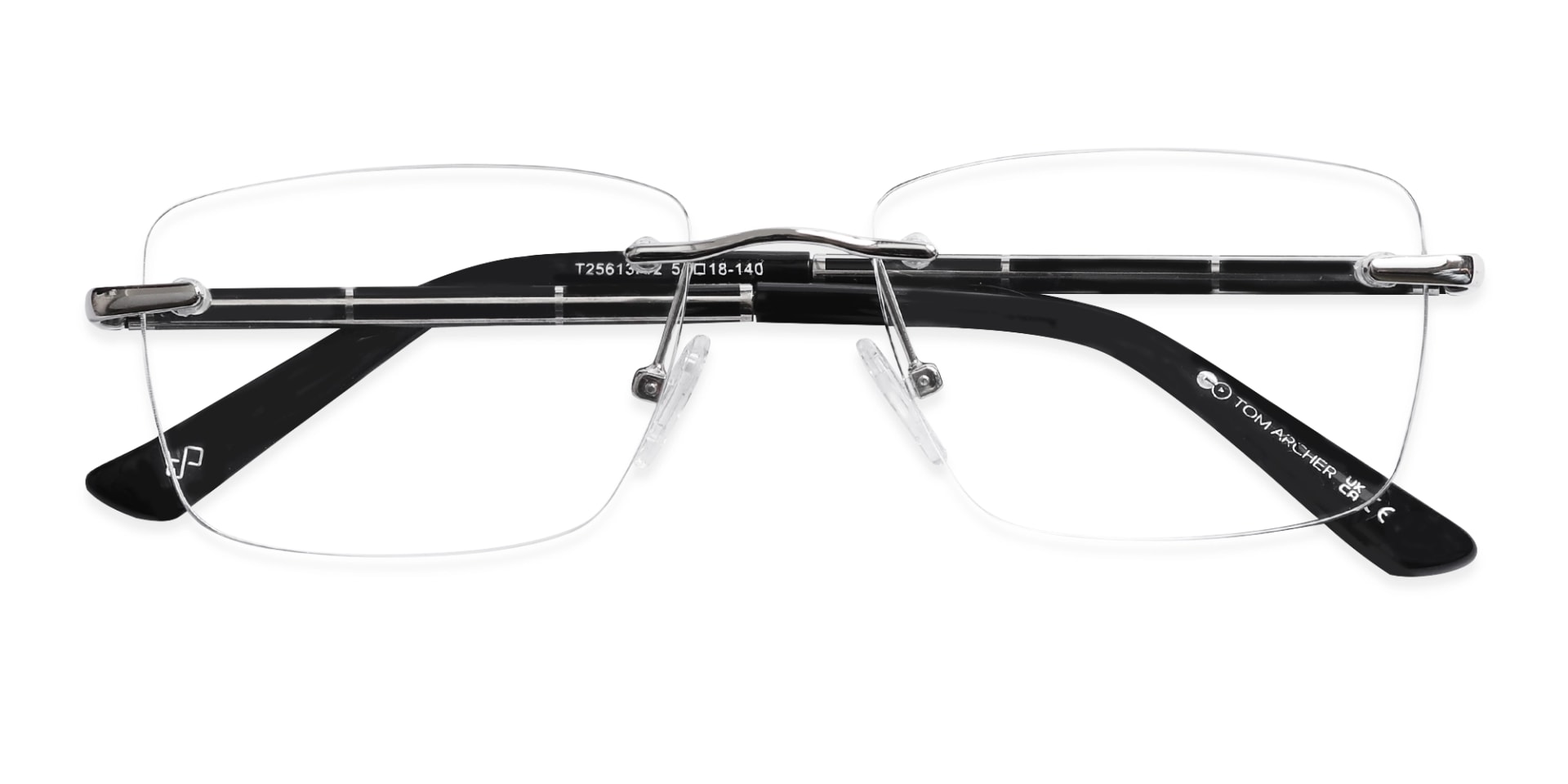 Silver Rimless Rectangle Eyeglasses-6