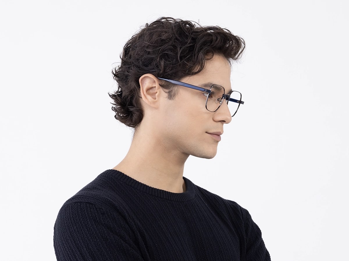 Stylish Gunmetal Square Full Rim Eyeglasses 43