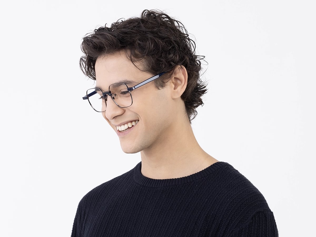 Stylish Gunmetal Square Full Rim Eyeglasses 42