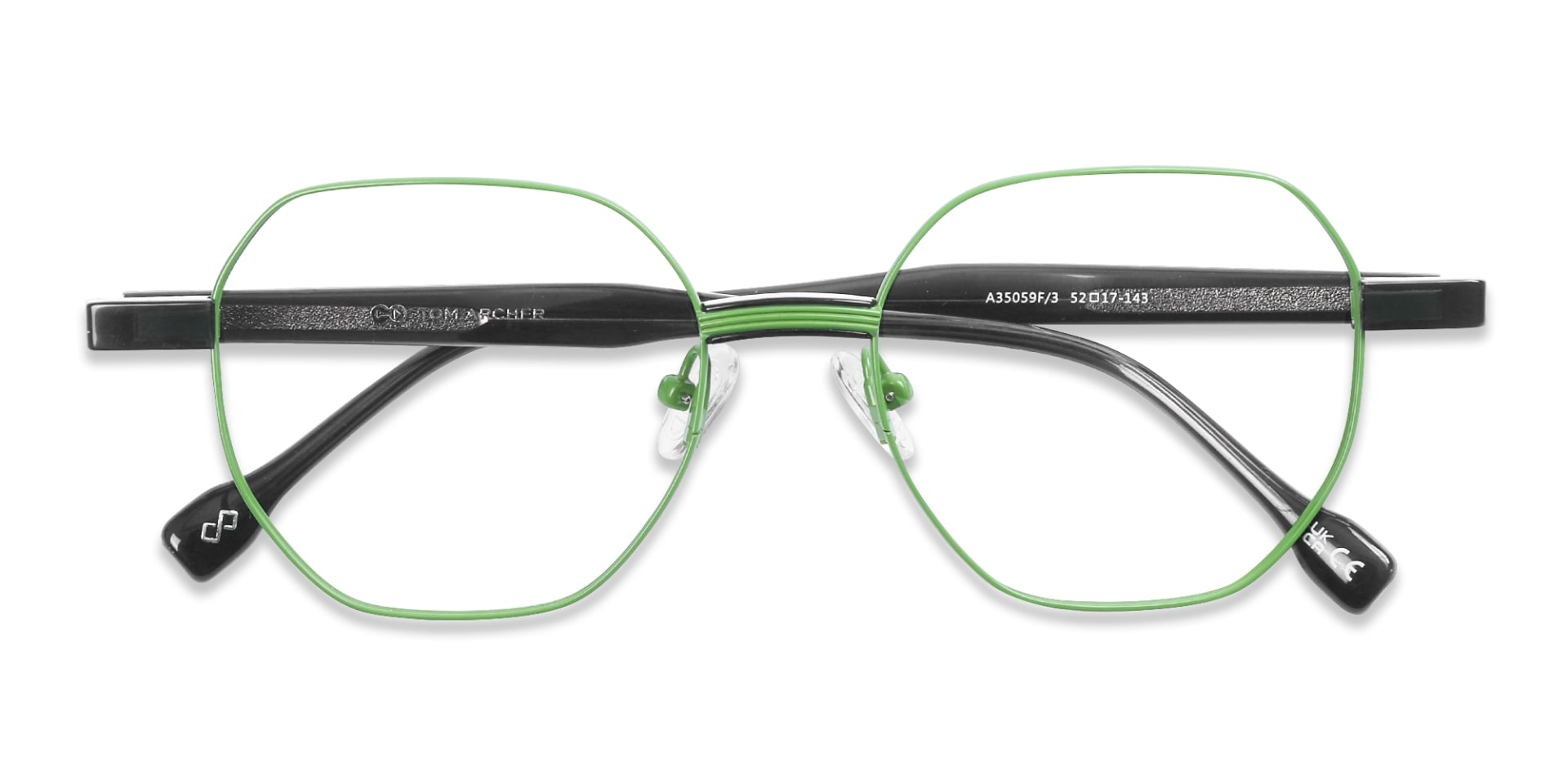 Green Hexagonal Metal Glasses With Nose Pad-6