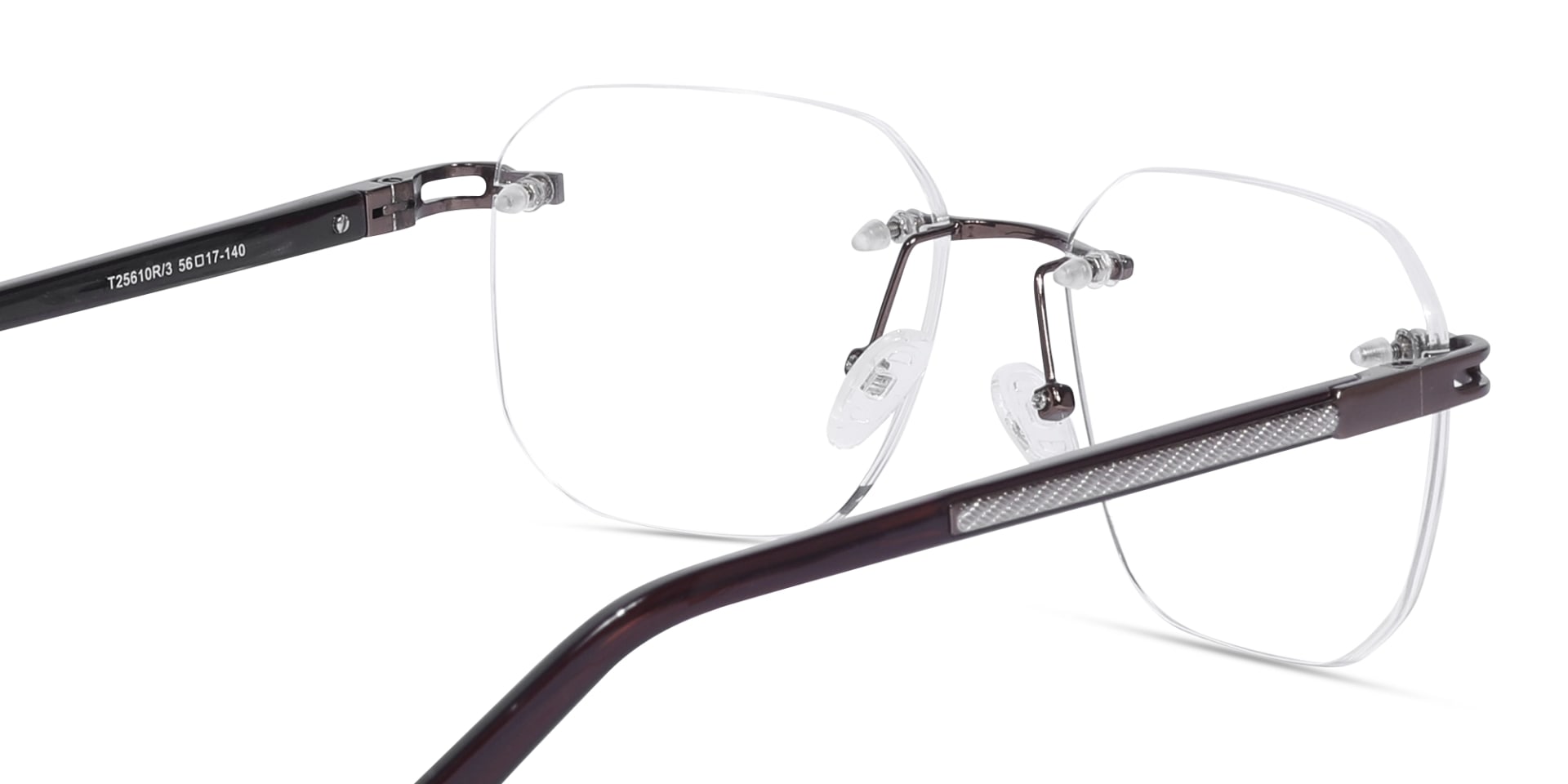 Copper Gold Square Rimless Glasses-5