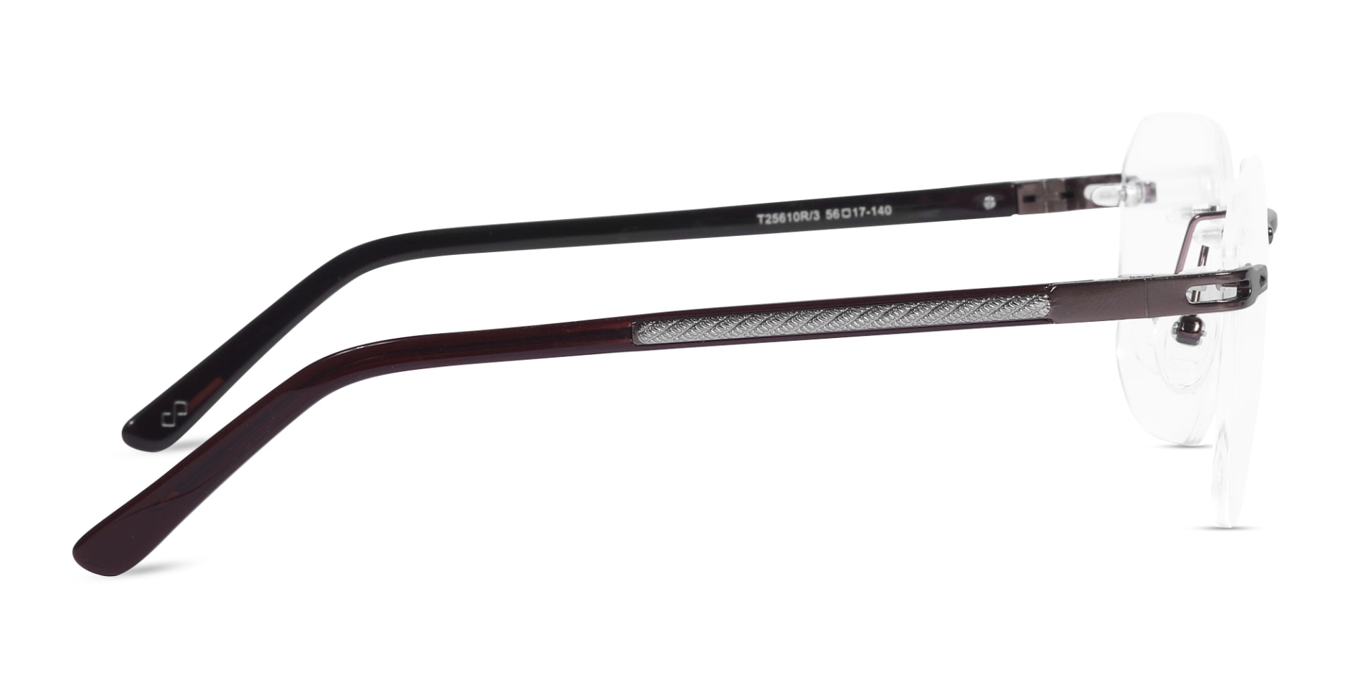 Copper Gold Square Rimless Glasses-4