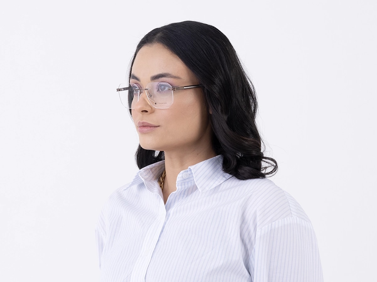 Copper Gold Square Rimless Glasses 52