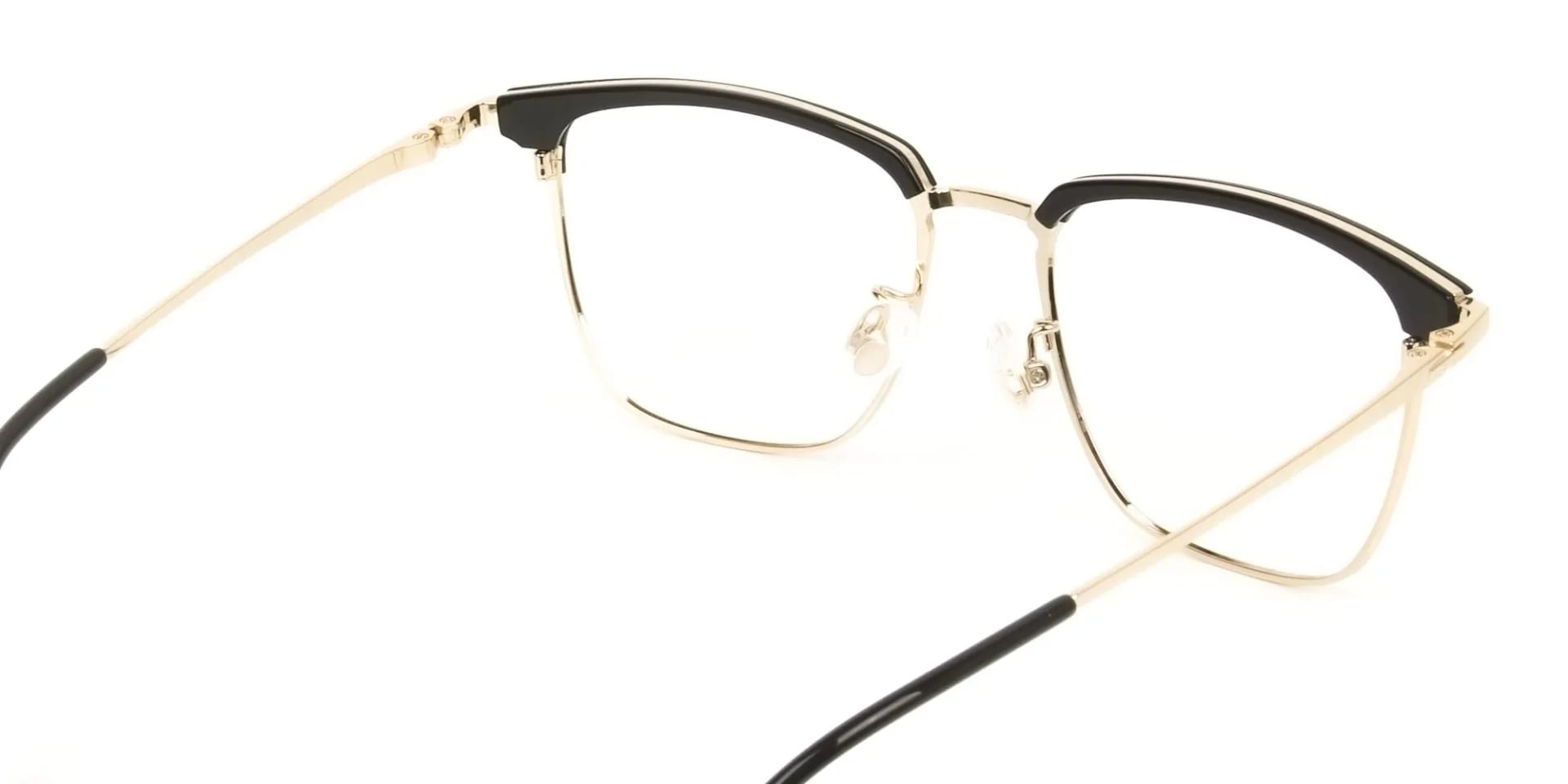 Square Black & Gold Browline Glasses - 5