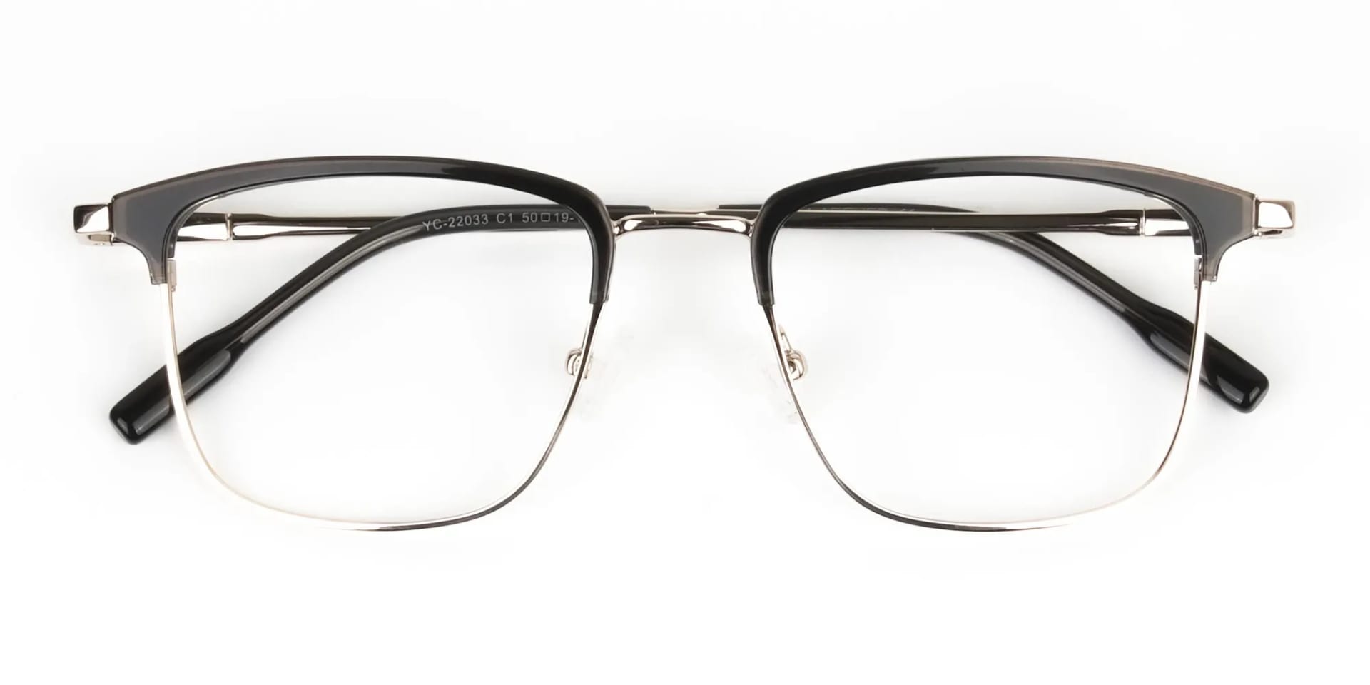 Shining Black and Gold Glasses in Browline Square - 1