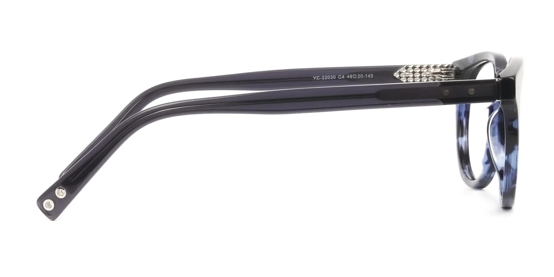 Round Ocean Blue Tortoise Handmade Acetate glasses - 2