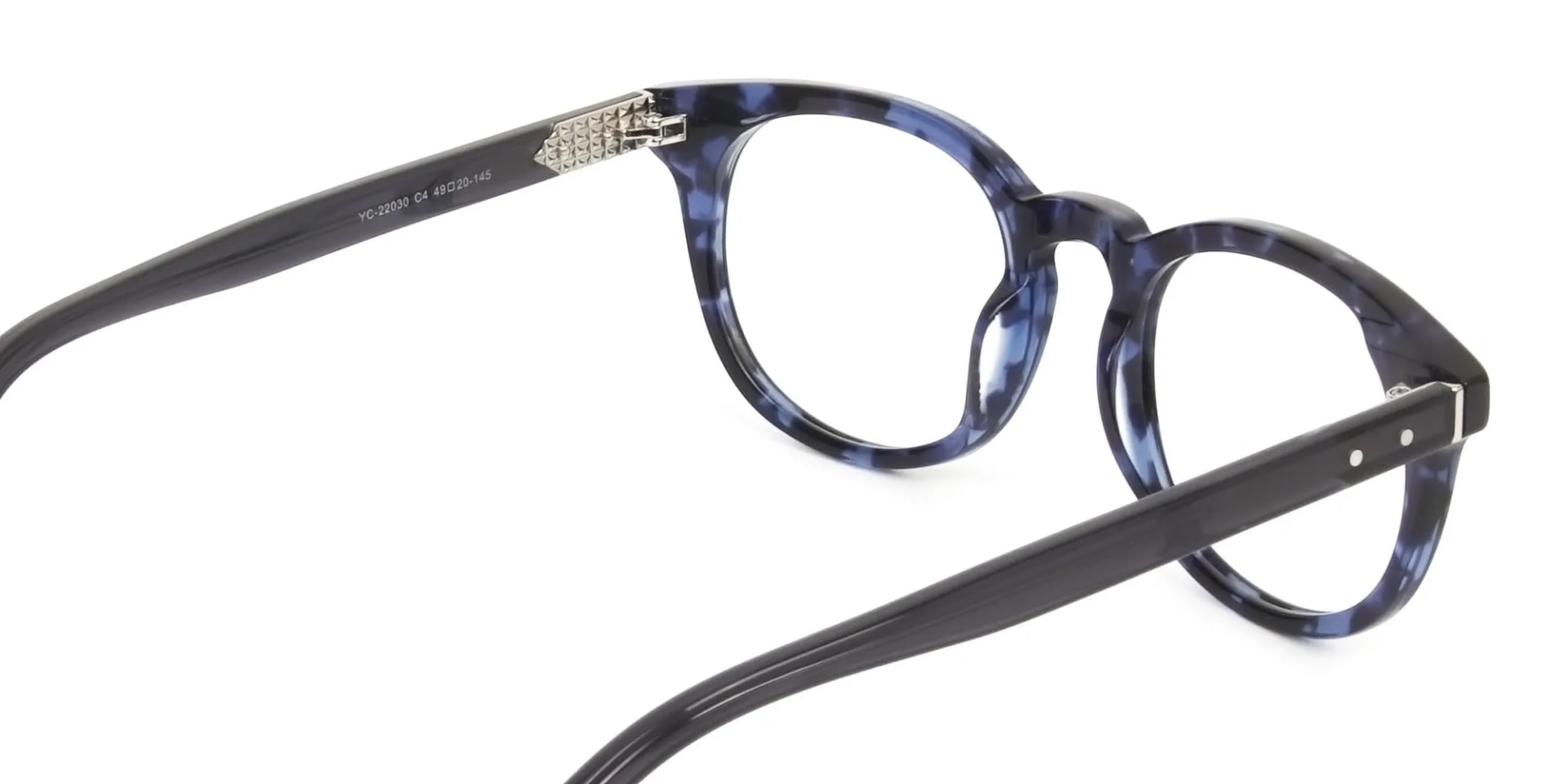 Round Ocean Blue Tortoise Handmade Acetate glasses - 2