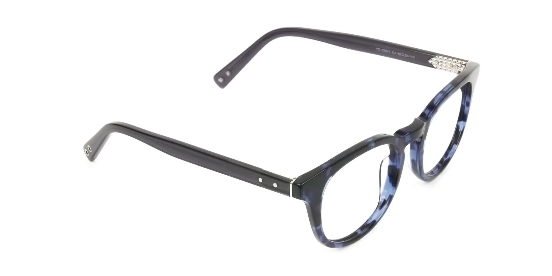 Round Ocean Blue Tortoise Handmade Acetate glasses - 2