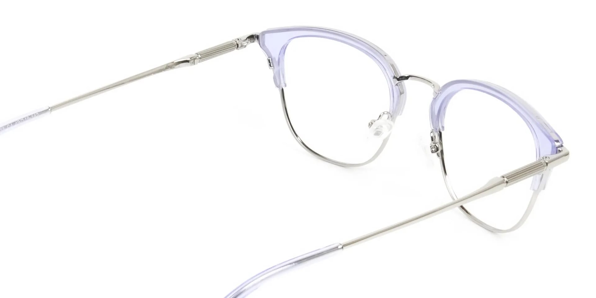 Silver & Crystal Periwinkle Purple Glasses - 2