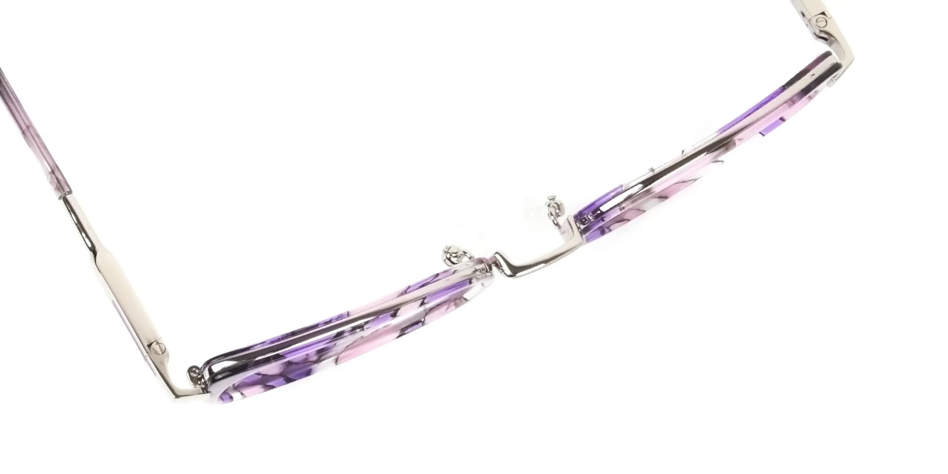 Purple Tortoise Cat-Eye Round Glasses - 3