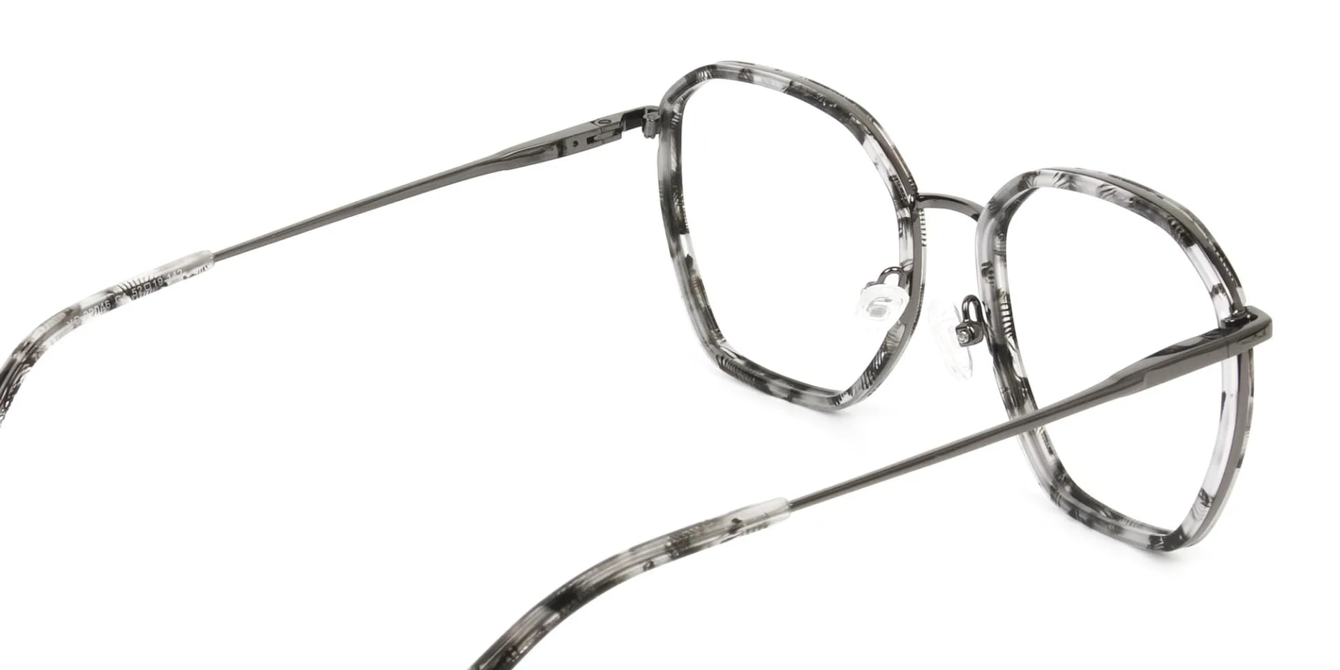 Gunmetal Grey Tortoiseshell Octagon Glasses - 2 