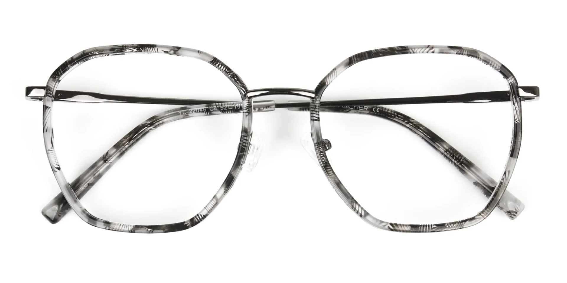 Gunmetal Grey Tortoiseshell Octagon Glasses - 2 