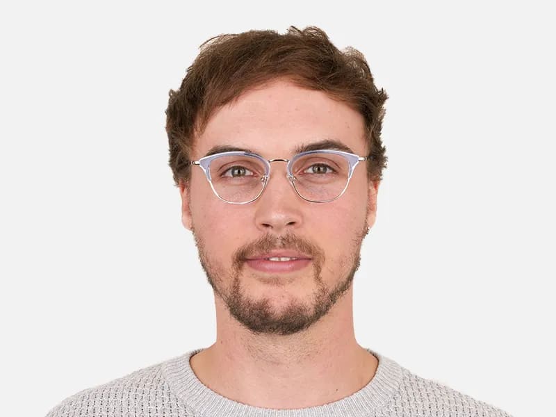 Silver & Crystal Periwinkle Purple Glasses - 2