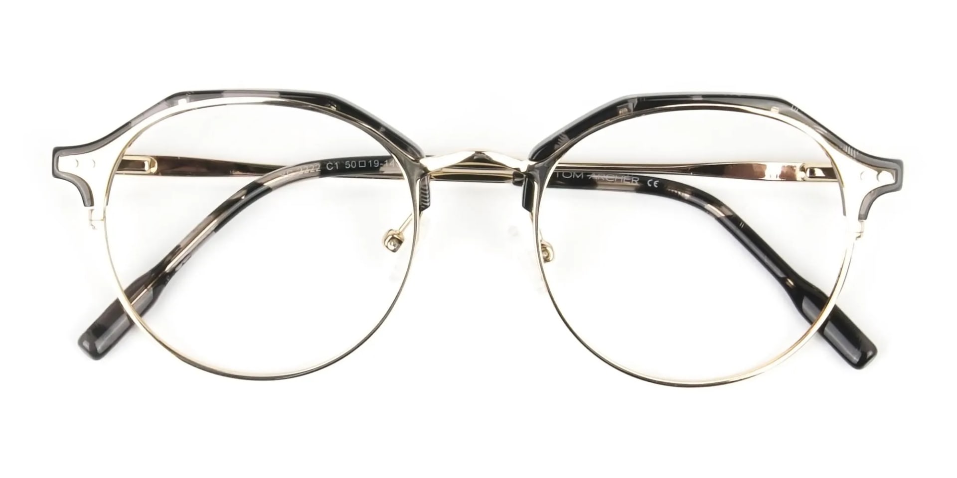 Marble Grey & Gold Weightless Glasses in Mixed material  - 6