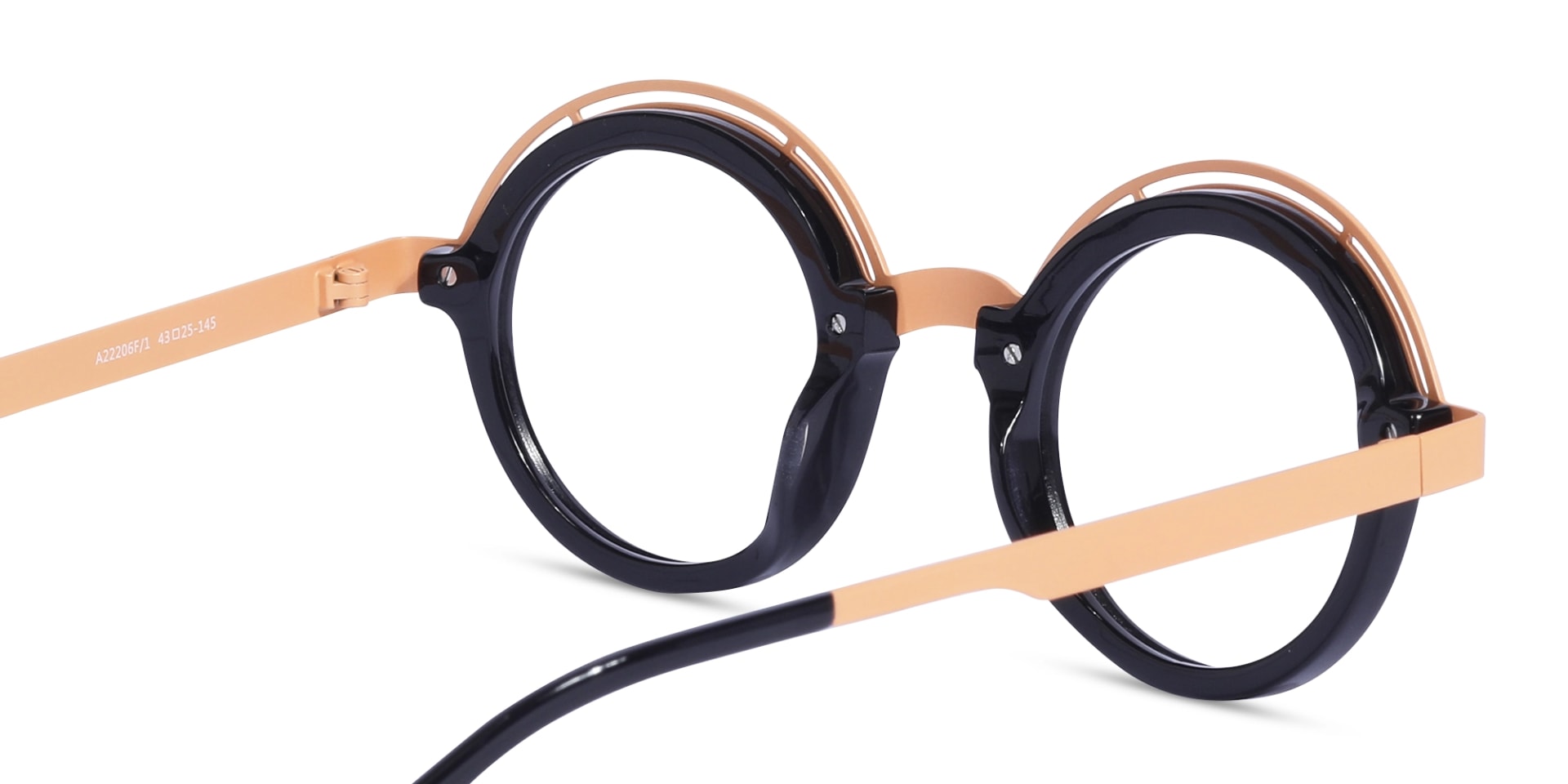 Peach Fuzz & Black Round eyeglasses 5