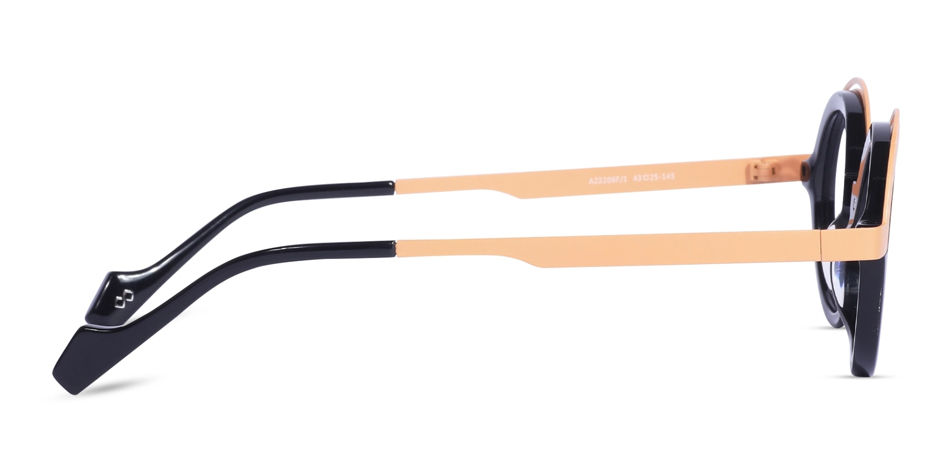 Peach Fuzz & Black Round eyeglasses 4