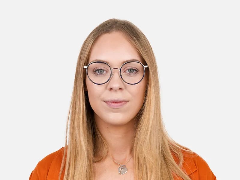 Ocean Blue Tortoise & Silver Eyeglasses - 2