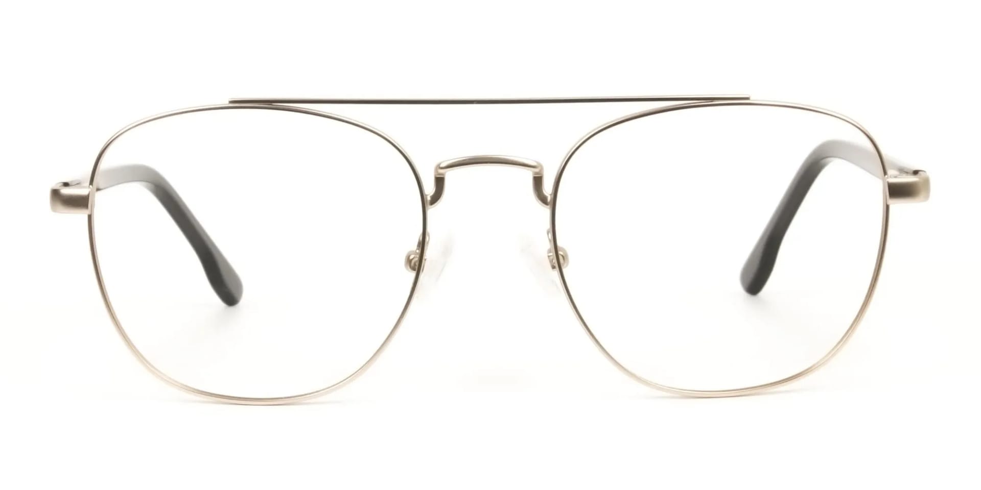 Black and Gold Square Pilot Glasses in Metal - 2