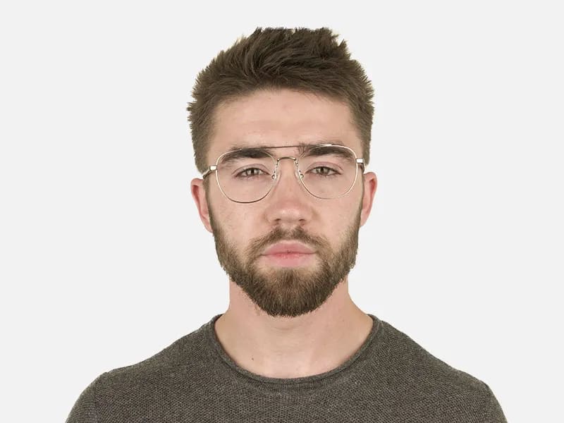 Gunmetal Dark Grey Pilot Square Glasses - 2