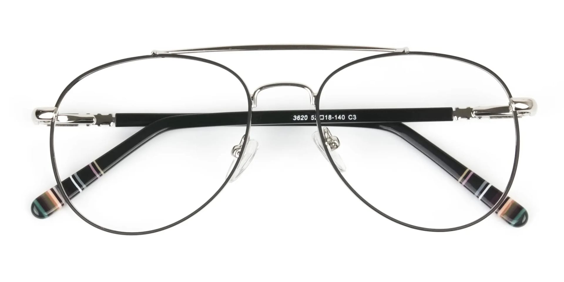 Pilot Black & Silver Fine Metal Glasses - 2