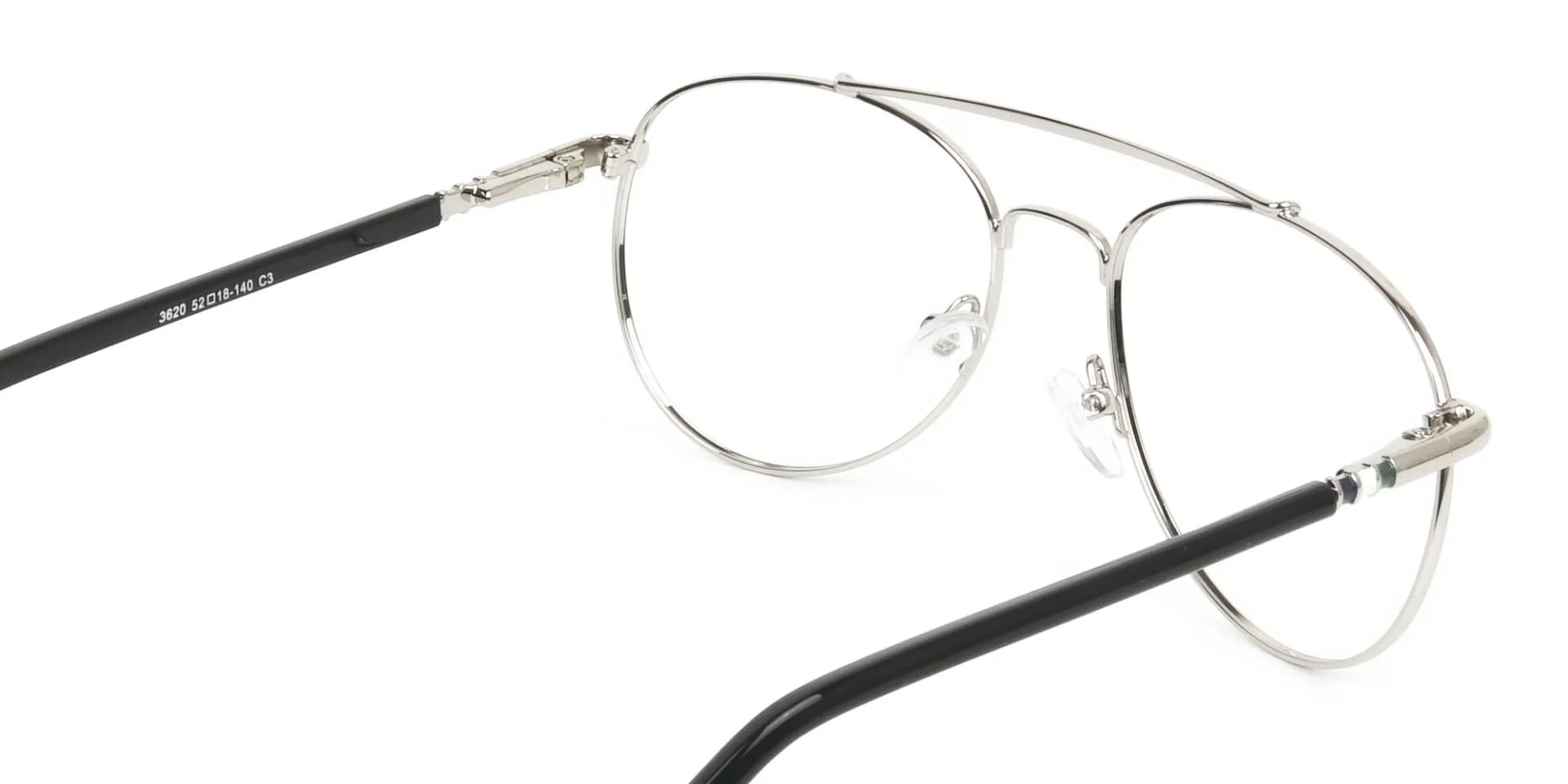 Pilot Black & Silver Fine Metal Glasses - 2