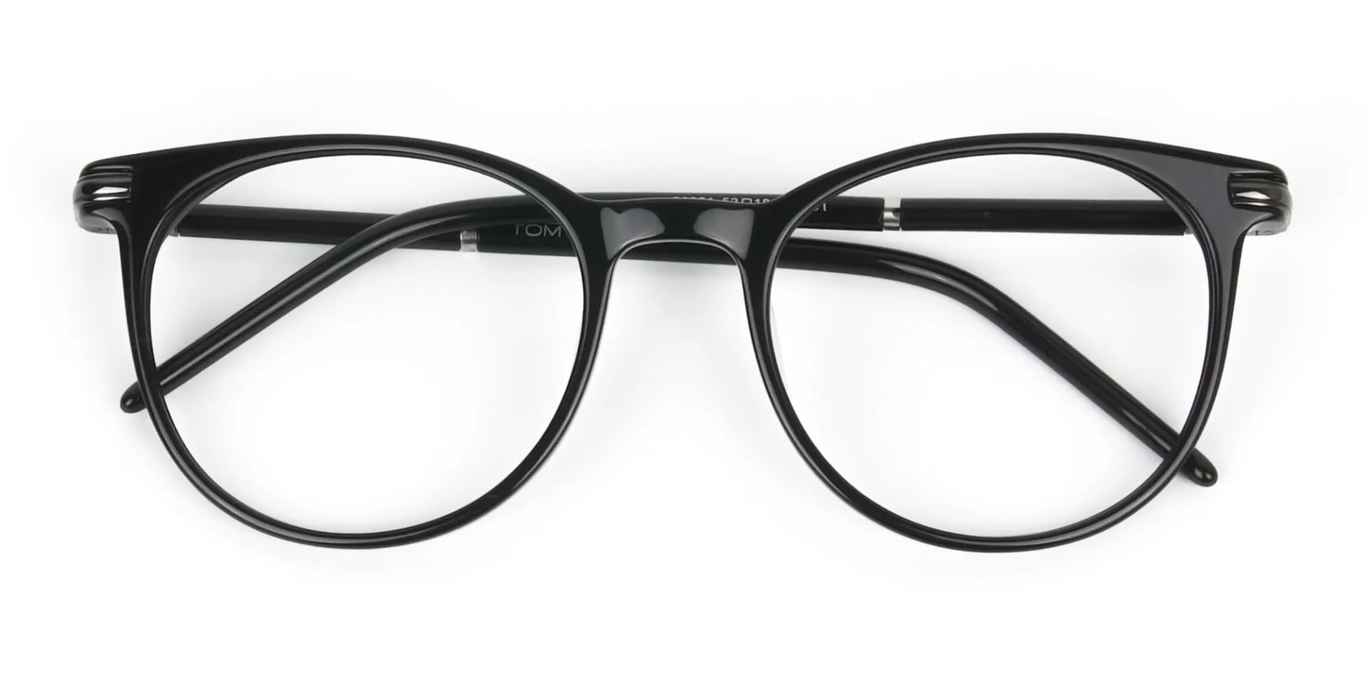 Black Round Spectacles in Acetate - 2
