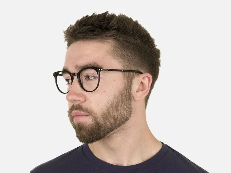 Black Round Spectacles in Acetate - 2