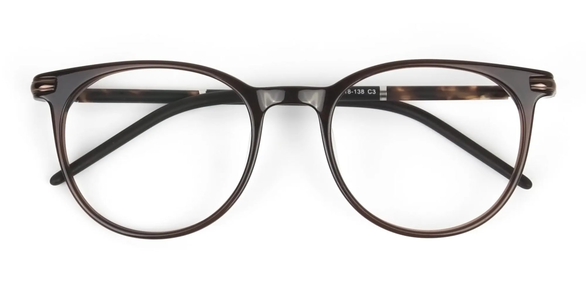 Dark Brown Round spectacles in Acetate - 2