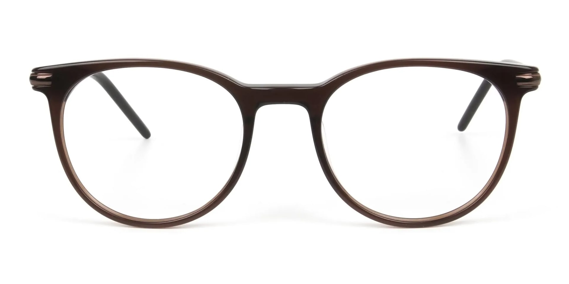 Dark Brown Round spectacles in Acetate - 2