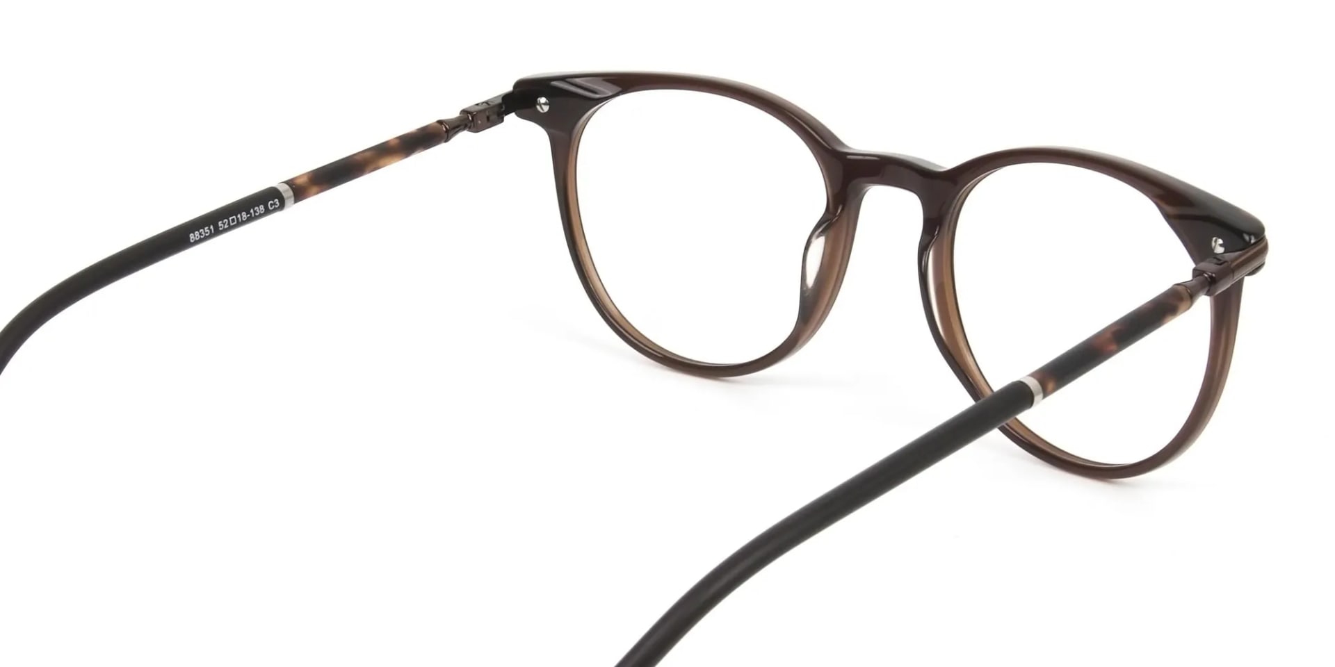 Dark Brown Round spectacles in Acetate - 2