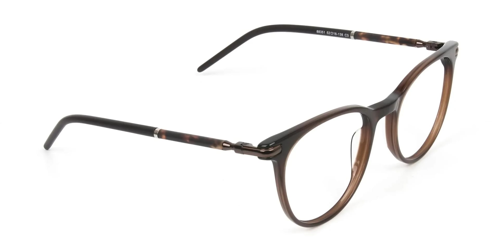 Dark Brown Round spectacles in Acetate - 2