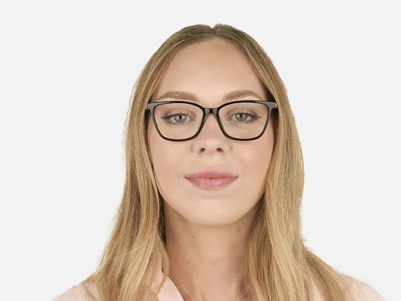 Women Nerd Black Acetate Spectacles in Rectangular - 2
